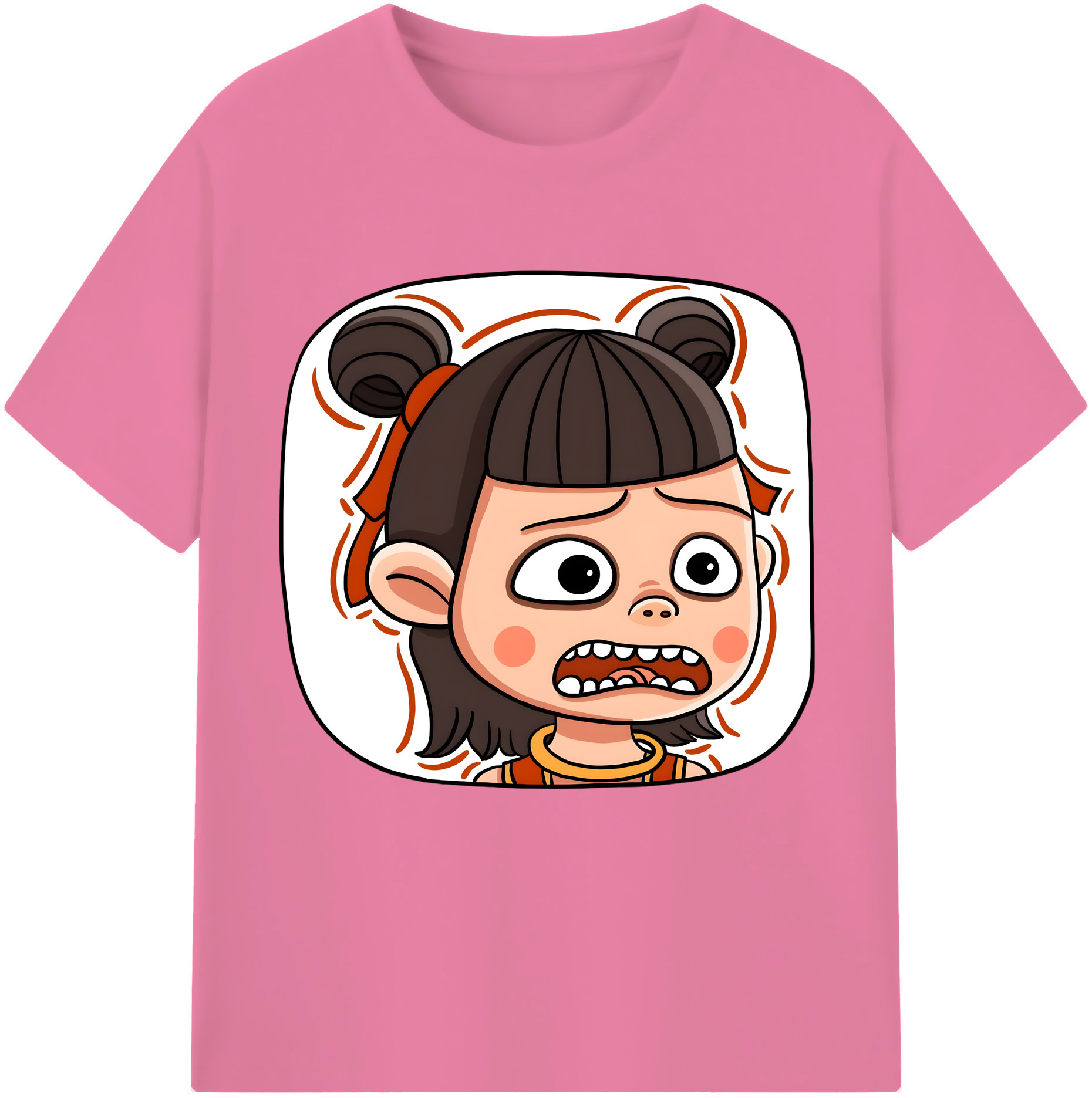 （画像用） Ne Zha 2 ナタ 魔童の大暴れ 綿100％半袖Tシャツ（フロントプリント）